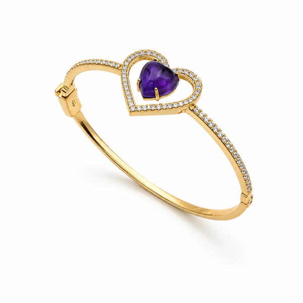African Amethyst Bracelet in Gold-Plated 925 Sterling Silver