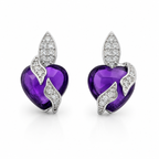 African Amethyst Earrings in 925 Sterling Silver