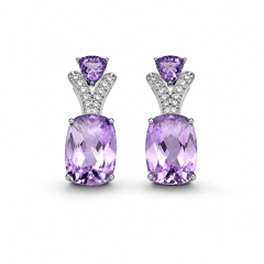 Amethyst Earrings in 925 Sterling Silver