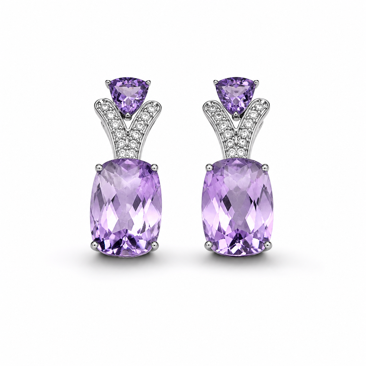 Amethyst Earrings in 925 Sterling Silver
