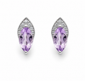 Amethyst Aura Earrings in 925 Sterling Silver
