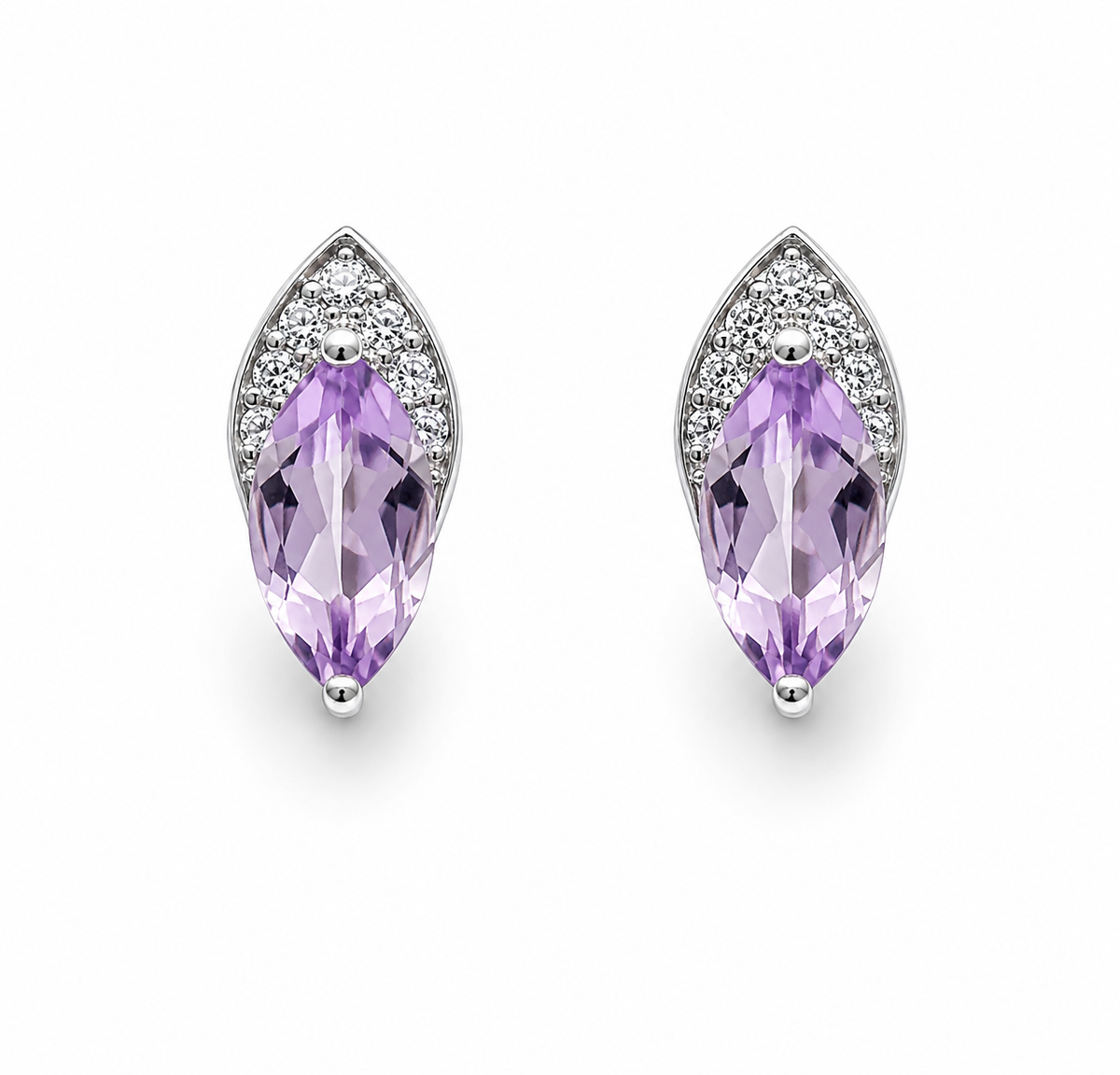 Amethyst Aura Earrings in 925 Sterling Silver