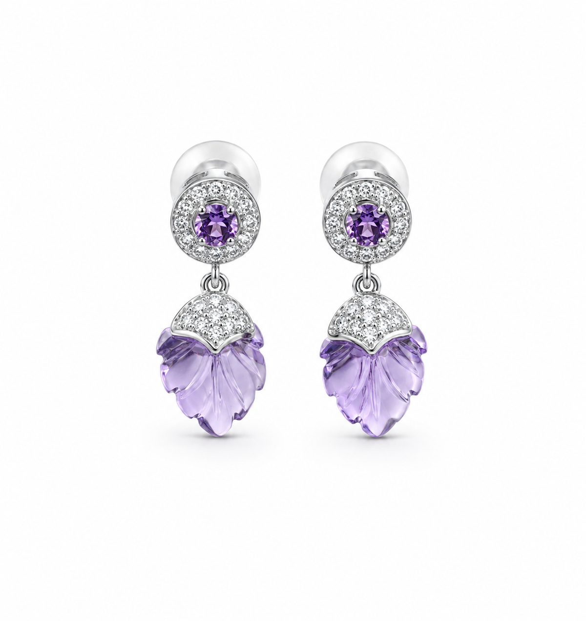 Amethyst Earrings in 925 Sterling Silver