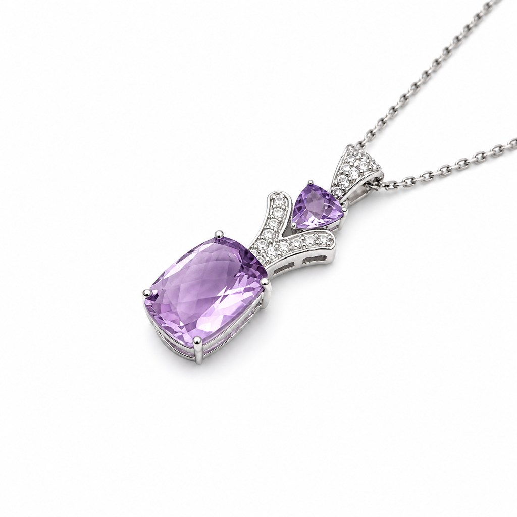 Amethyst Bloom Pendant in 925 Sterling Silver