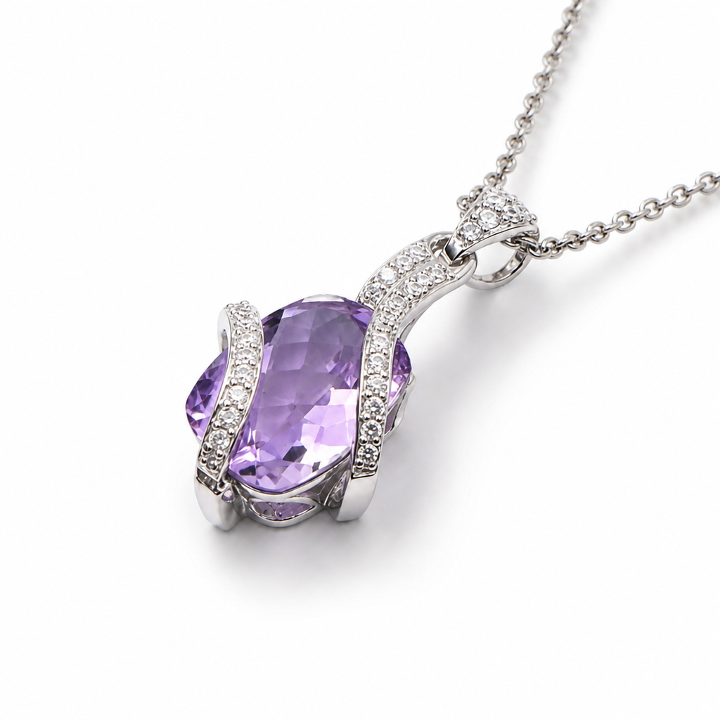 Amethyst Royale Pendant in 925 Sterling Silver