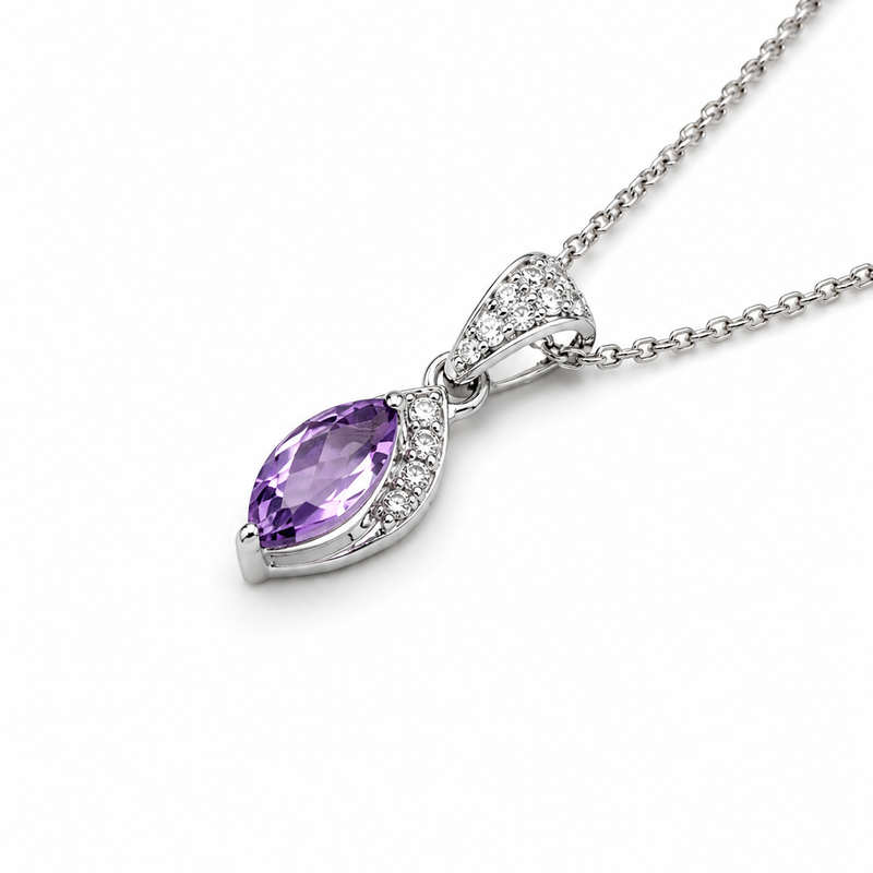 Amethyst Essence Pendant in 925 Sterling Silver