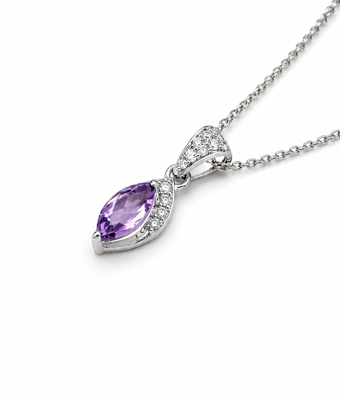 Amethyst Essence Pendant in 925 Sterling Silver