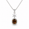 Beer Quartz Aura Pendant in 925 Sterling Silver