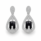 Black Onyx Aura Earrings in 925 Sterling Silver