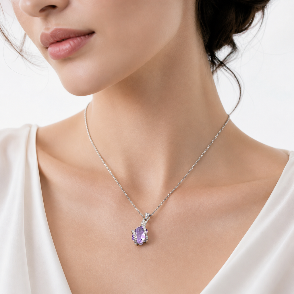 Amethyst Royale Pendant in 925 Sterling Silver