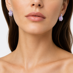 Amethyst Radiance Earrings in 925 Sterling Silver