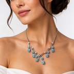 Sky Blue Topaz Royale Necklace in 925 Sterling Silver