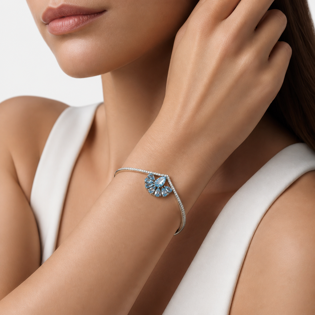 Sky Blue Topaz Royale Bracelet in 925 Sterling Silver