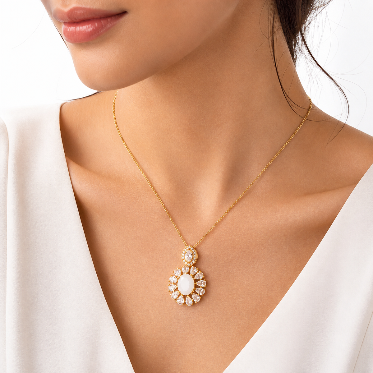 Moonstone Radiance Pendant in 925 Sterling Silver