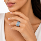 Sky Blue Topaz Majesty Ring in 925 Sterling Silver