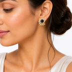 Black Onyx Royale Earrings in Gold-Plated 925 Sterling Silver