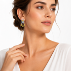 Citrine & Sky Blue Topaz Harmony Earrings in 925 Sterling Silver