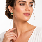 Green Onyx Royale Earrings in Gold-Plated 925 Sterling Silver