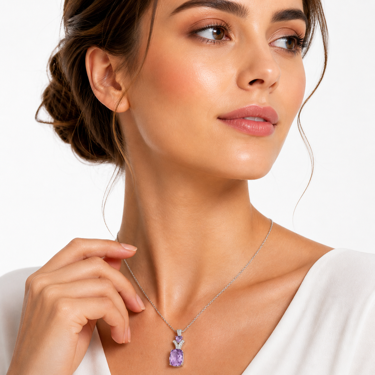 Amethyst Bloom Pendant in 925 Sterling Silver