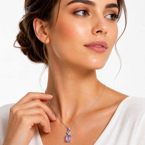 Amethyst Bloom Pendant in 925 Sterling Silver