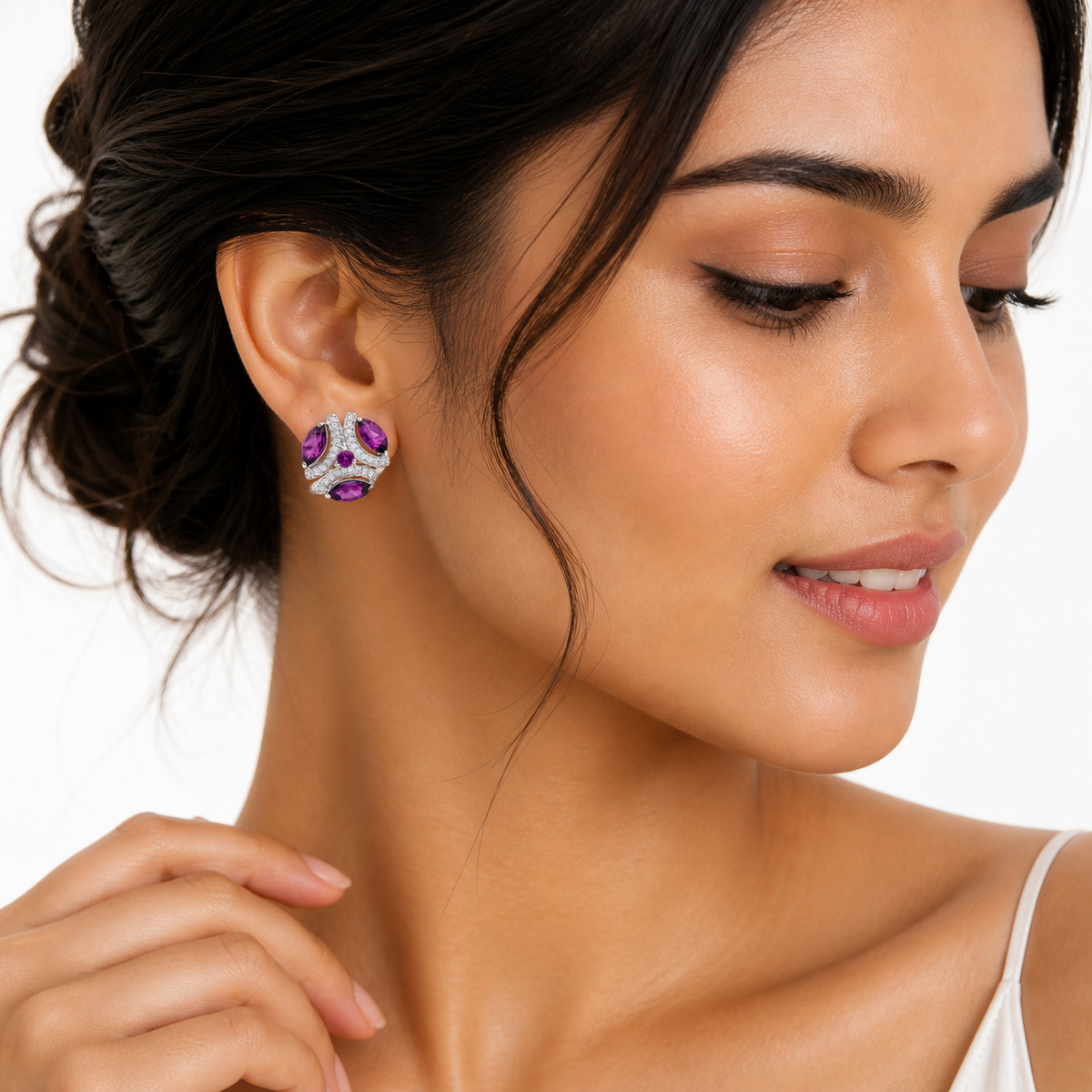 Pink Garnet Elegance Earrings in 925 Sterling Silver