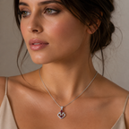 Red Garnet Radiance Pendant in 925 Sterling Silver