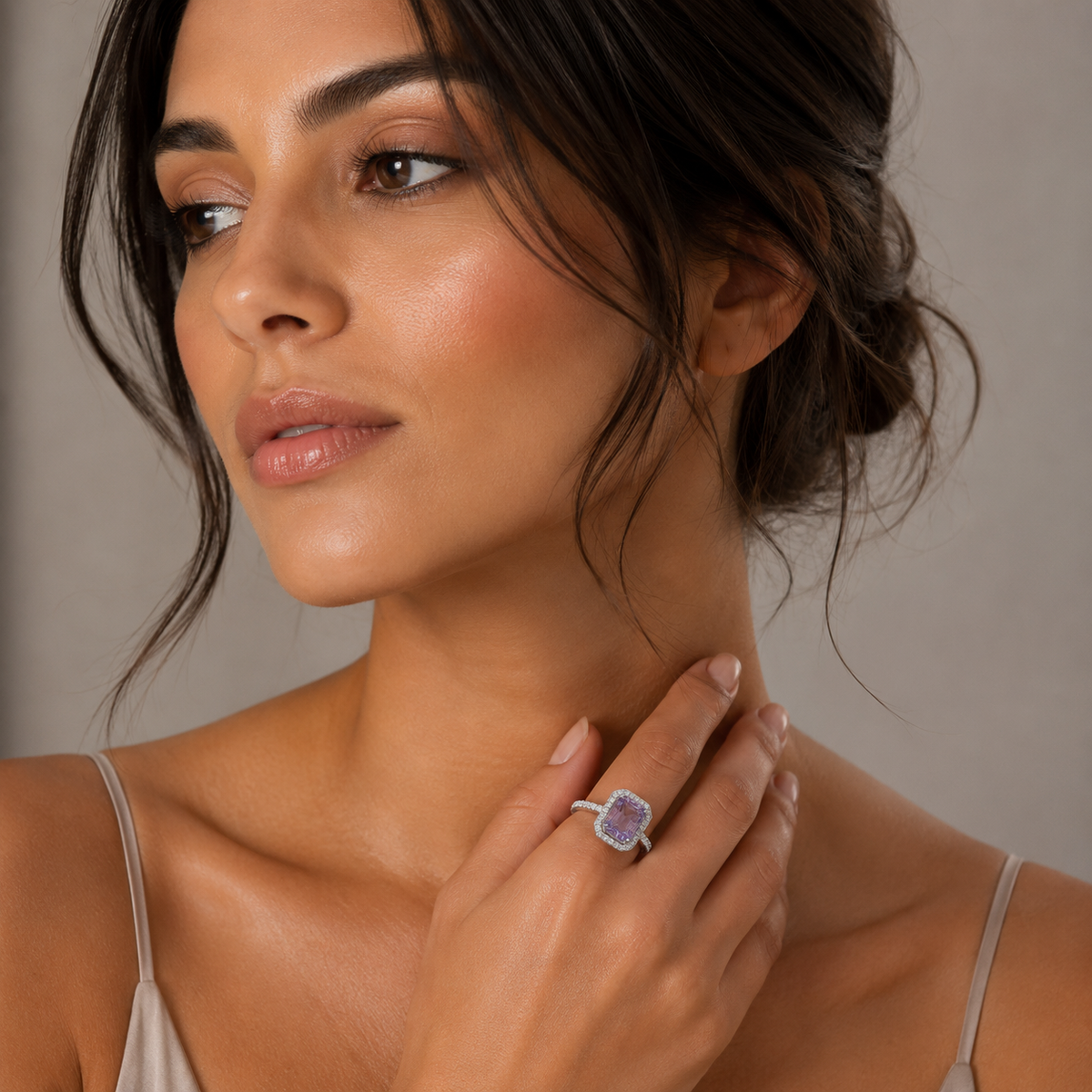 Amethyst Elegance Ring in 925 Sterling Silver
