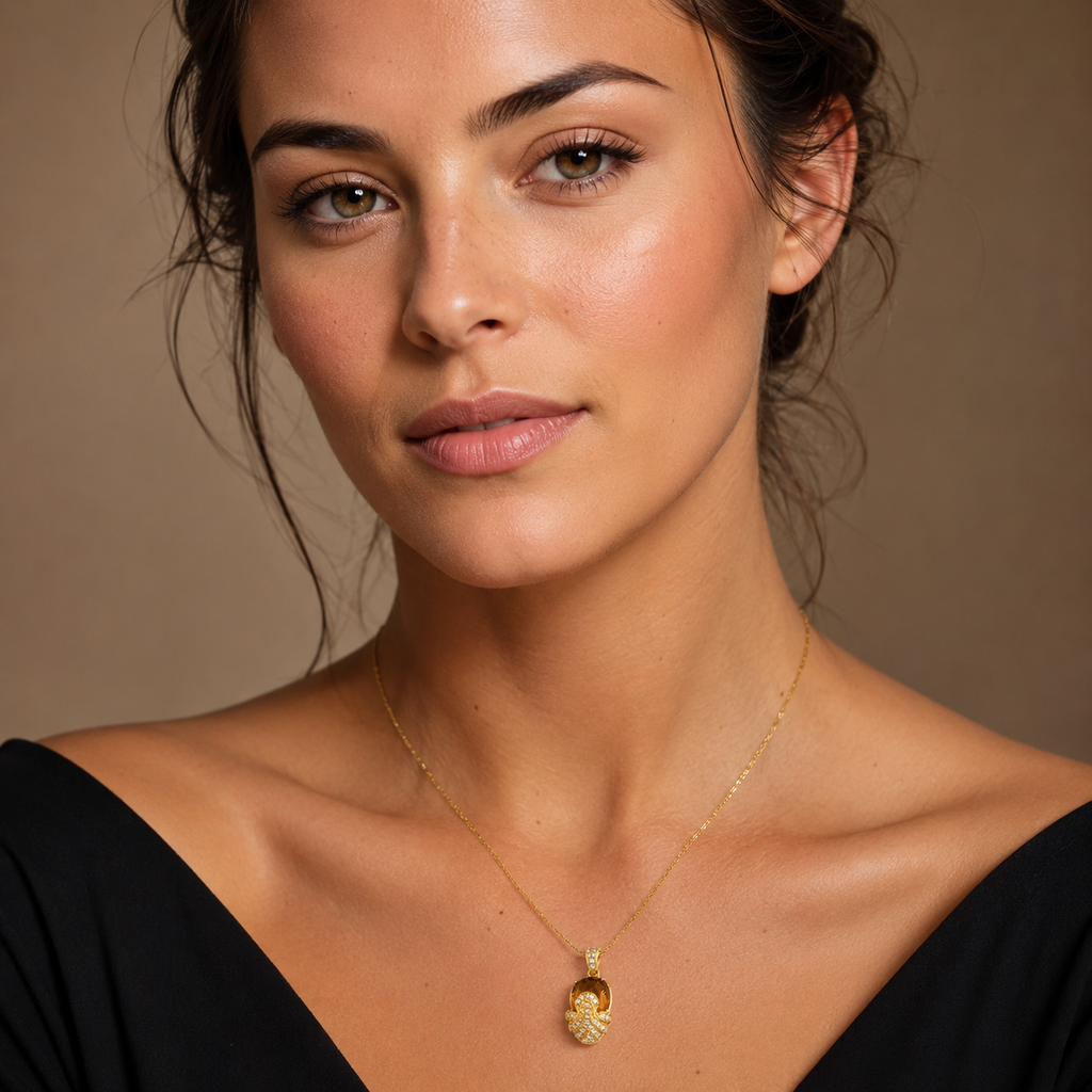 Beer Quartz Luxe Pendant in Gold-Plated 925 Sterling Silver