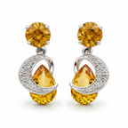Citrine Aura Earrings in 925 Sterling Silver