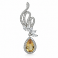 Citrine Royale Pendant in 925 Sterling Silver