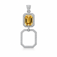Citrine Majesty Pendant in 925 Sterling Silver