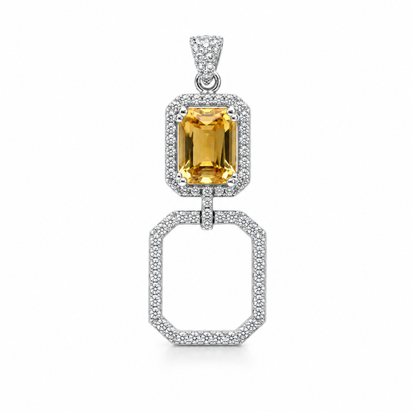 Citrine Majesty Pendant in 925 Sterling Silver
