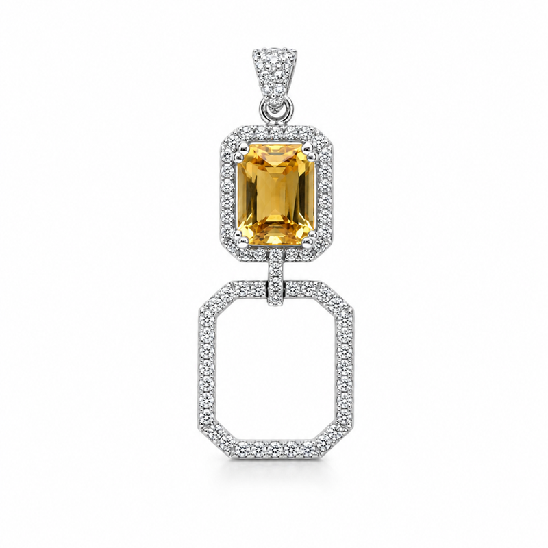 Citrine Majesty Pendant in 925 Sterling Silver