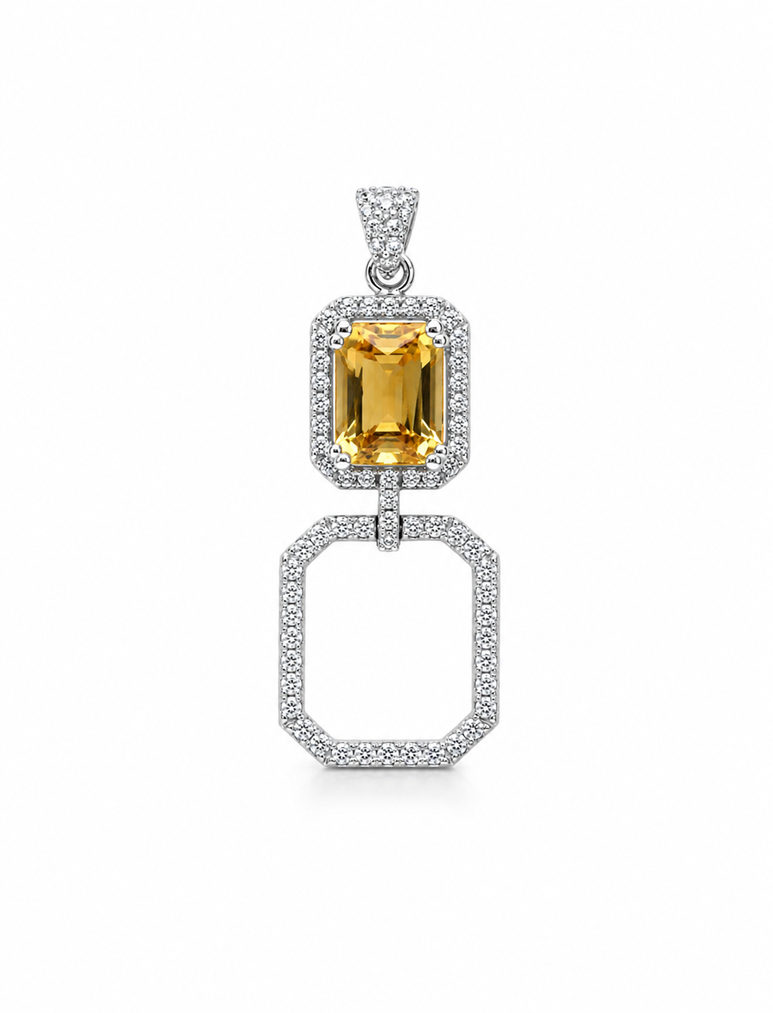 Citrine Majesty Pendant in 925 Sterling Silver