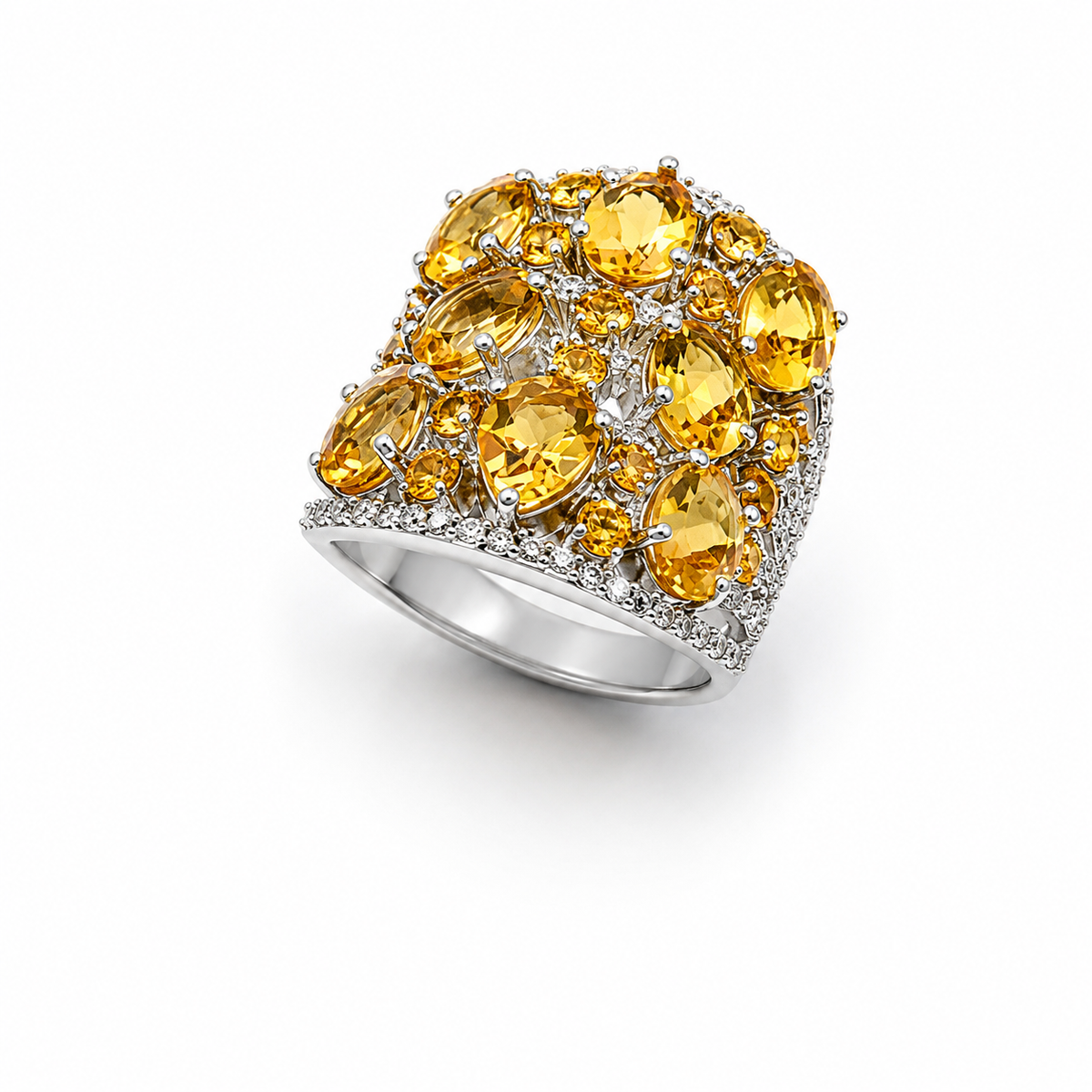 Citrine Royale Ring in 925 Sterling Silver
