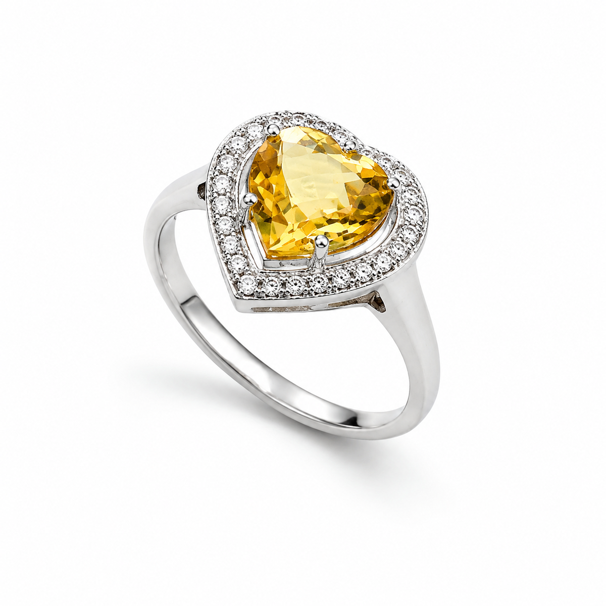 Citrine Aura Ring in 925 Sterling Silver