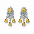 Citrine & Sky Blue Topaz Harmony Earrings in 925 Sterling Silver
