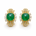 Green Onyx Royale Earrings in Gold-Plated 925 Sterling Silver