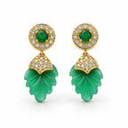 Green Onyx Majesty Earrings in Gold-Plated 925 Sterling Silver