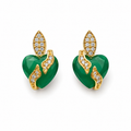 Green Onyx Aura Earrings in Gold-Plated 925 Sterling Silver