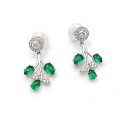 Green Onyx Elegance Earrings in 925 Sterling Silver