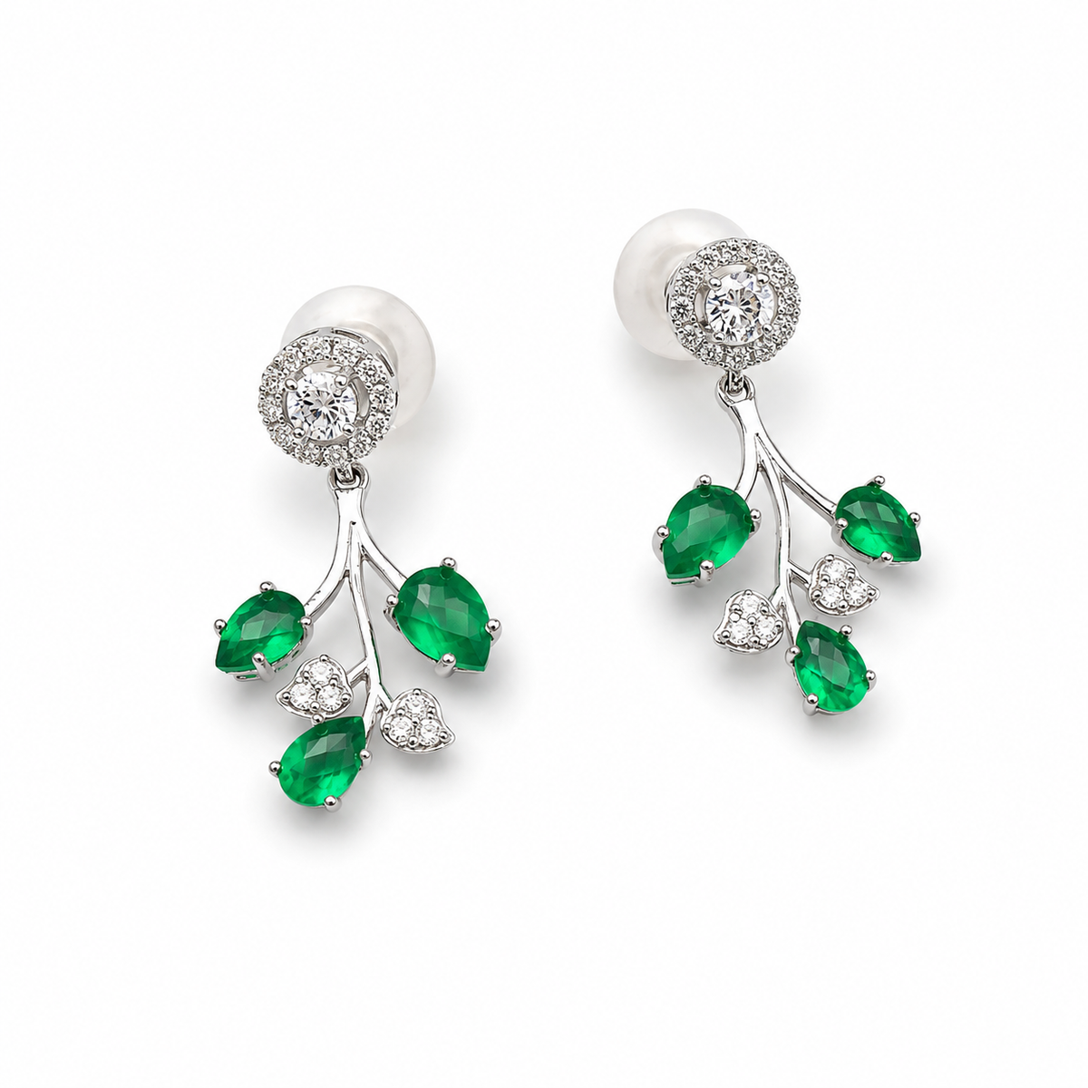 Green Onyx Elegance Earrings in 925 Sterling Silver
