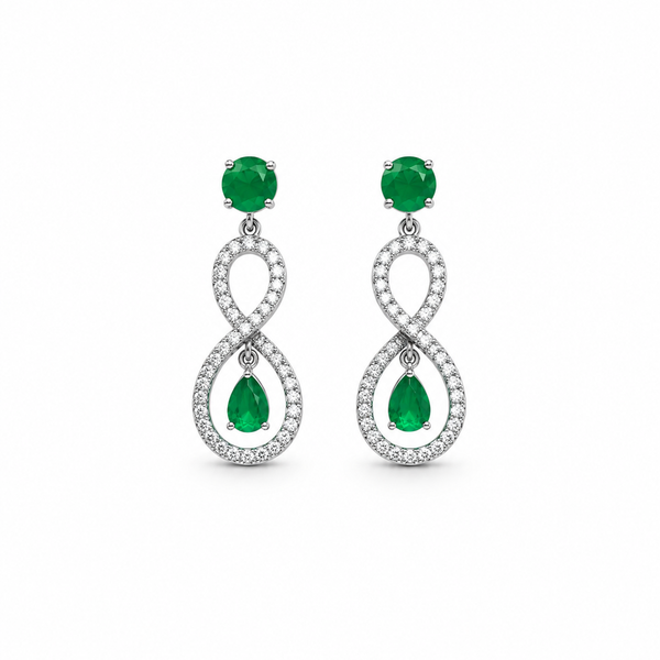 Green Onyx Statement Earrings in 925 Sterling Silver