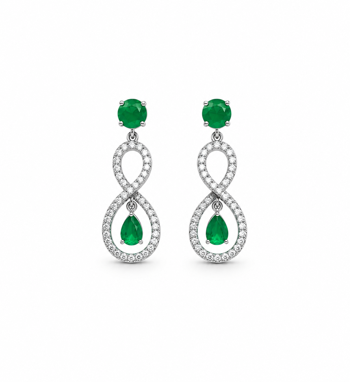 Green Onyx Statement Earrings in 925 Sterling Silver