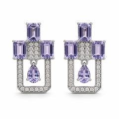 Iolite Elegance Earrings in 925 Sterling Silver