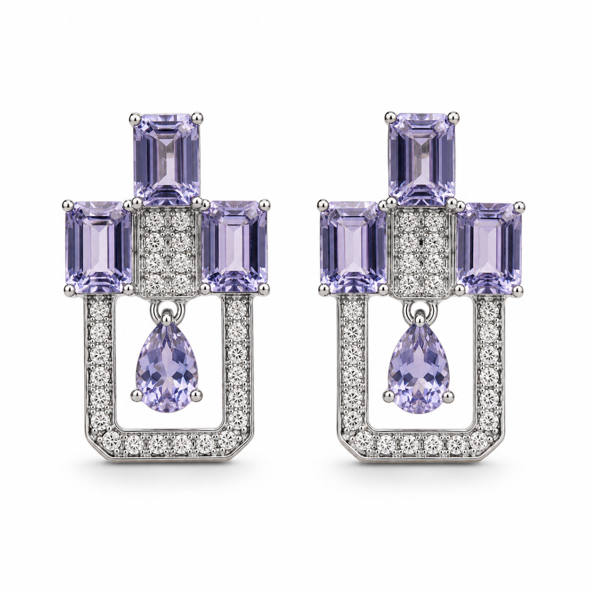 Iolite Elegance Earrings in 925 Sterling Silver