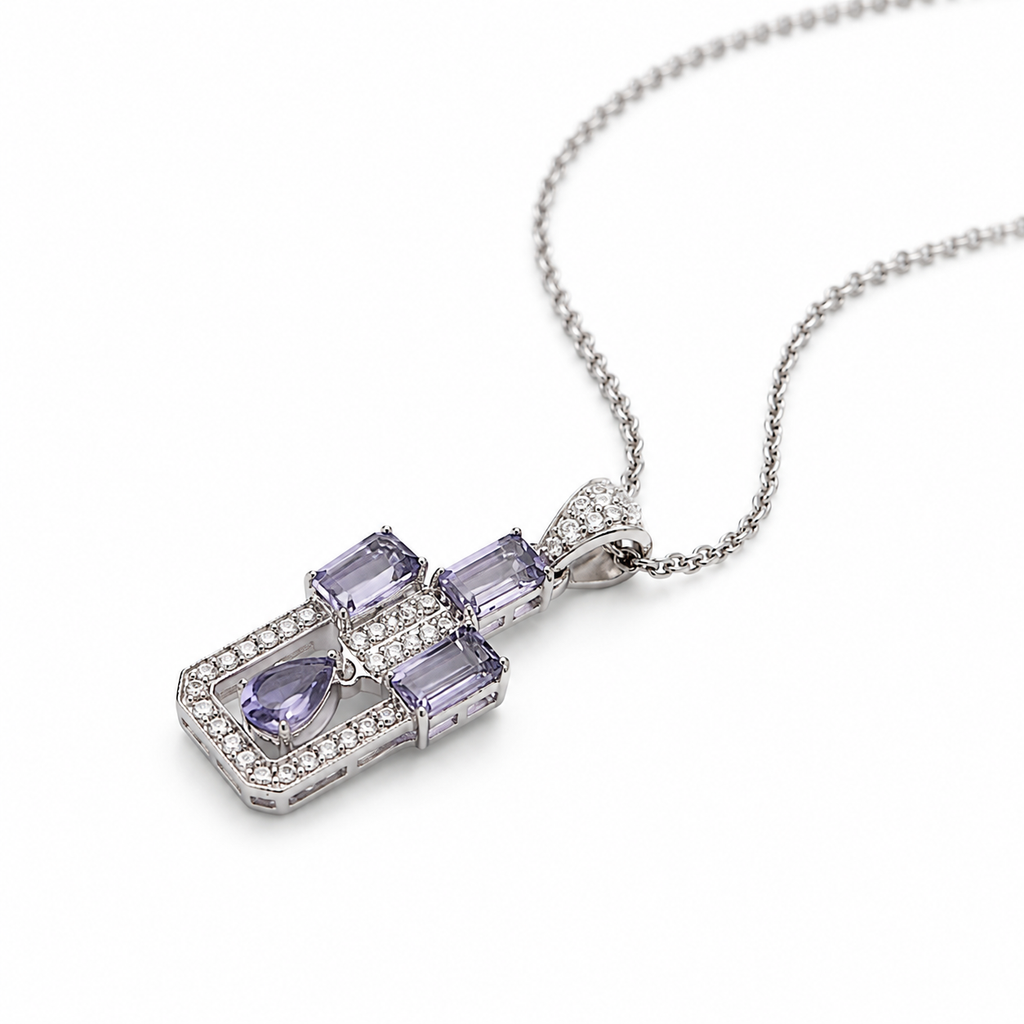 Iolite Radiance Pendant in 925 Sterling Silver
