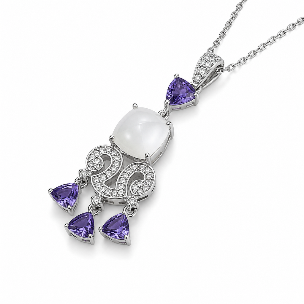 Iolite & Moonstone Celeste Pendant in 925 Sterling Silver