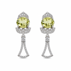 Lemon Quartz Radiance Earrings in 925 Sterling Silver