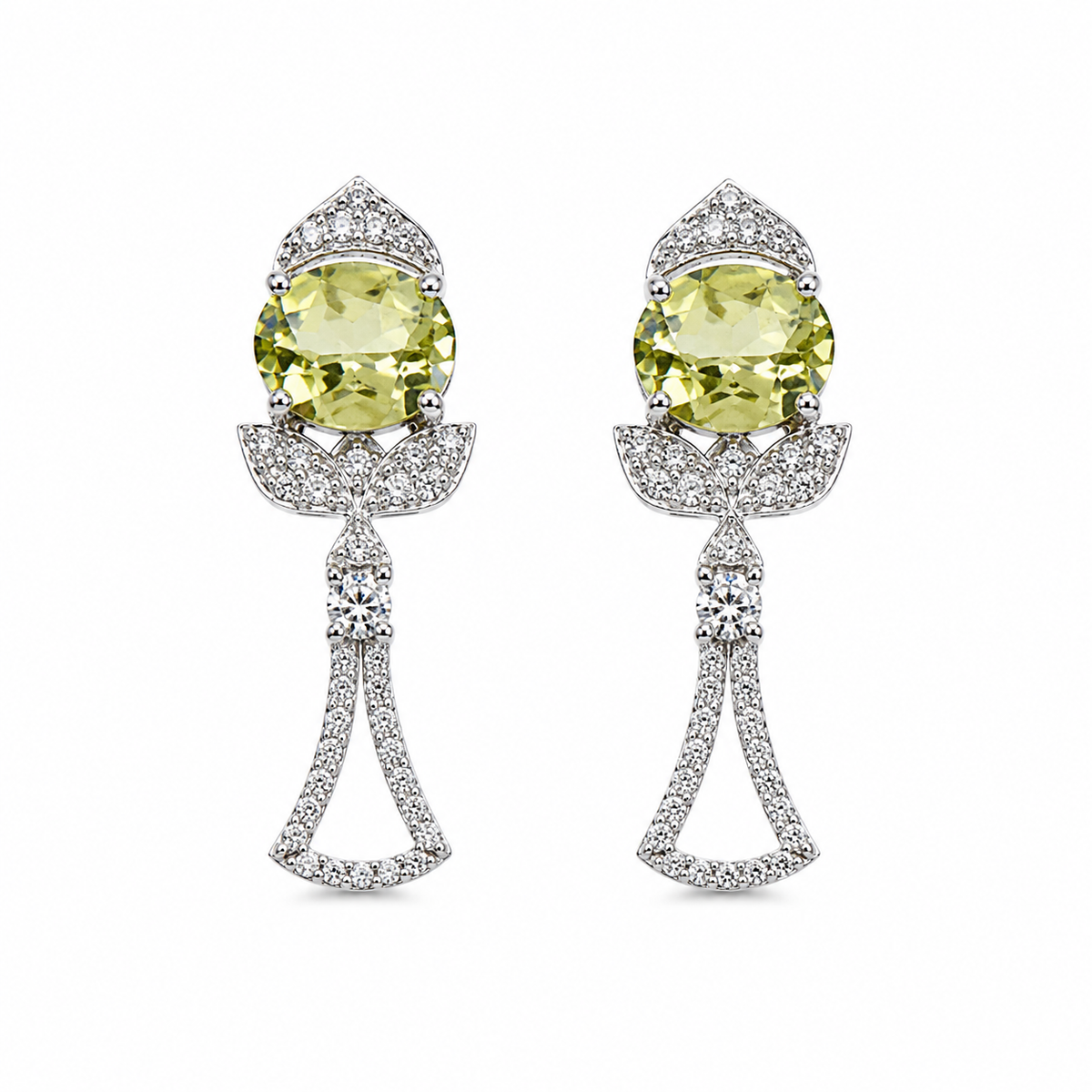 Lemon Quartz Radiance Earrings in 925 Sterling Silver